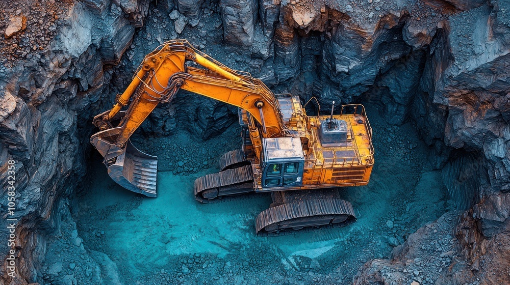 Excavator in a Quarry Excavator in a Quarry