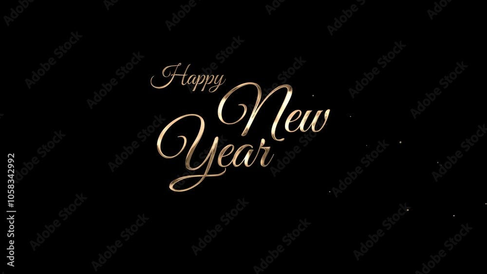 Animation of happy new year 2025 gold letters, cinematic luxury gold ...