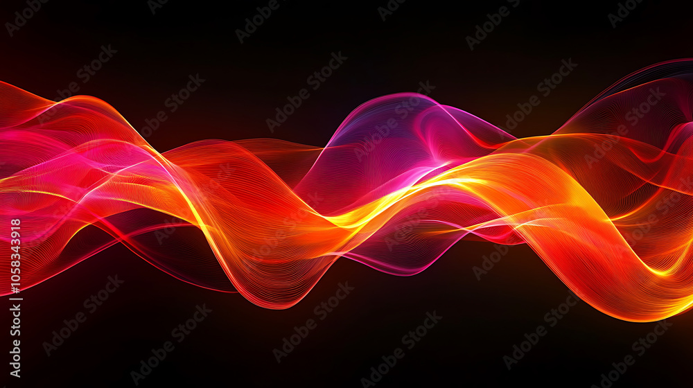 Vibrant abstract neon wave patterns in bright colors create futuristic feel Vibrant abstract neon wave patterns in bright colors create futuristic feel