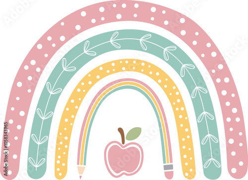 School Rainbow on white background.