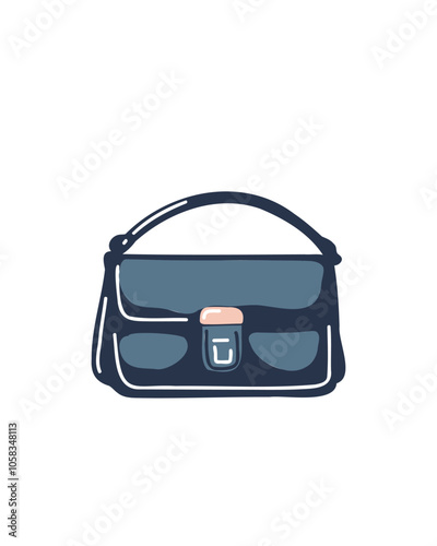 Elegant blue women’s handbag with a minimalist design, sleek and sophisticated