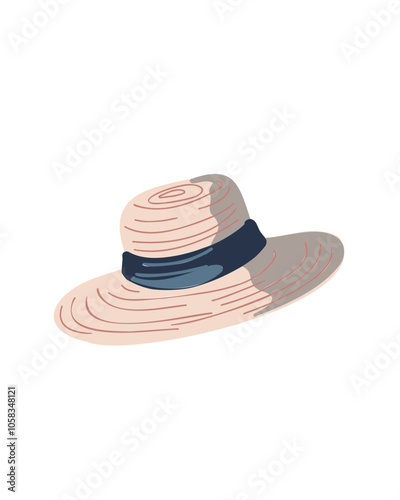 women's hat with a ribbon, warm tones, classic style