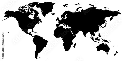 Fototapeta Naklejka Na Ścianę i Meble -  world map vector png