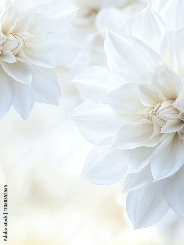 A close-up of delicate white flowers against a soft, blurred background.