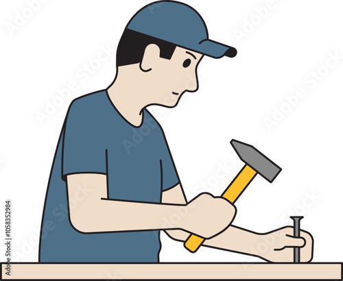 Carpenter with hammer