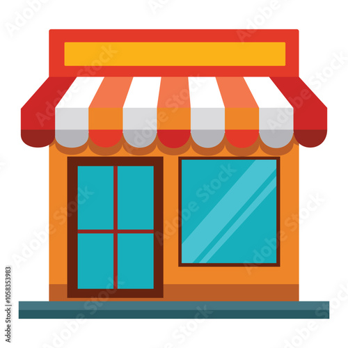 Illustration of store shopping front Isolated on white