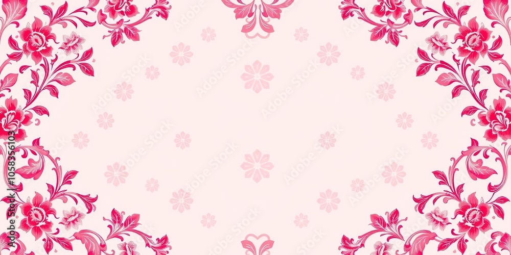 Girly pink wallpaper with floral design perfect for interior decoration, pattern, girly Girly pink wallpaper with floral design perfect for interior decoration, pattern, girly