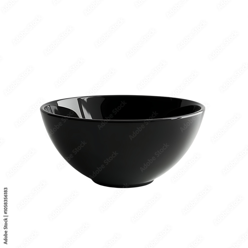 A black ceramic bowl isolated on a black background. A black ceramic bowl isolated on a black background.