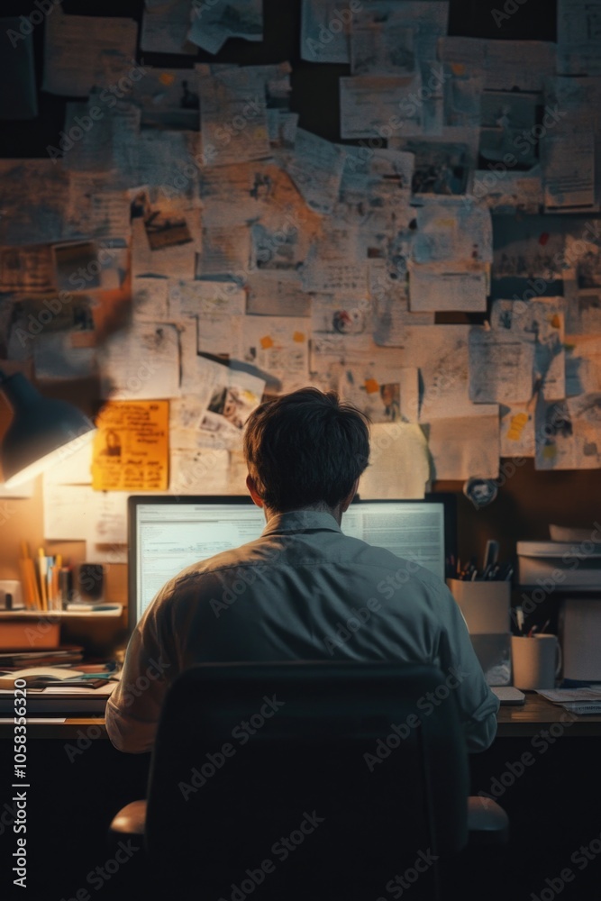 Obraz premium Man working on computer