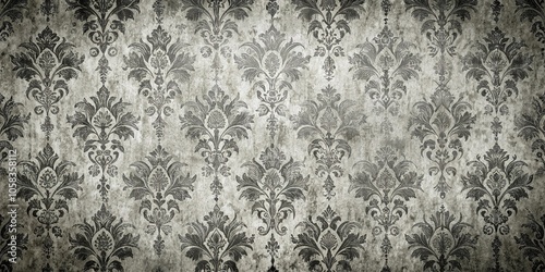 Distressed black and white vintage-inspired wallpaper with a worn, textured appearance, antique inspired, nostalgic look, wallpaper patterns photo