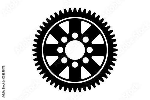 Flywheel ring gear silhouette  vector illustration