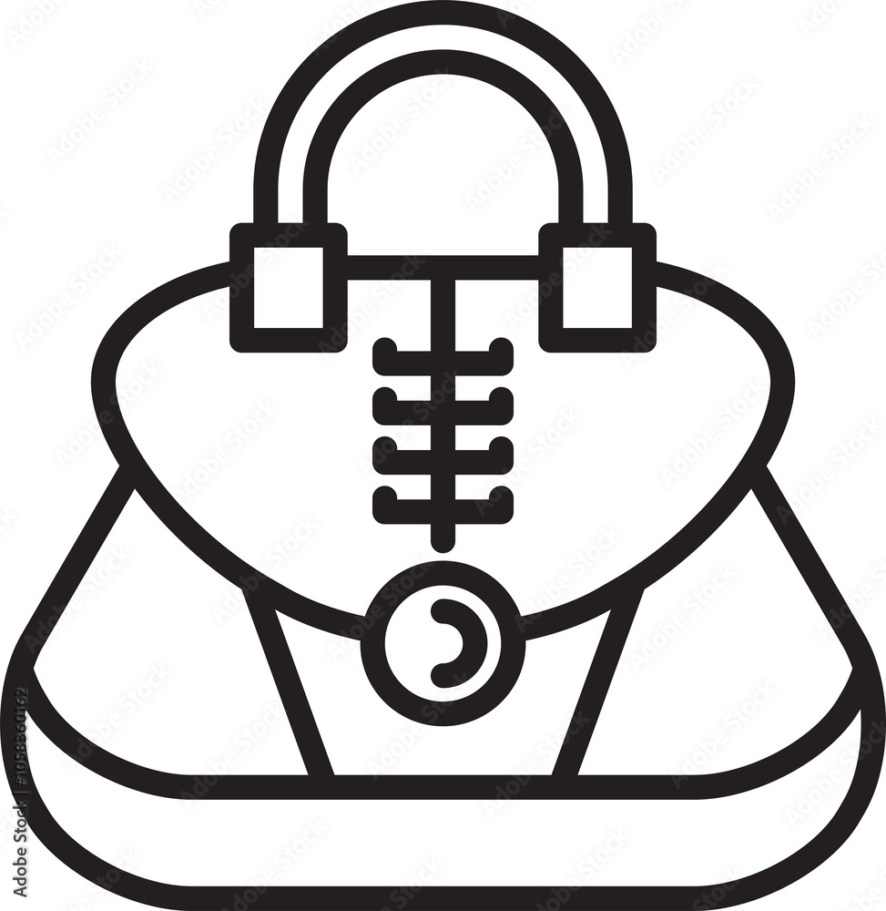 Fashion Handbag Line Icon Illustration Fashion Handbag Line Icon Illustration