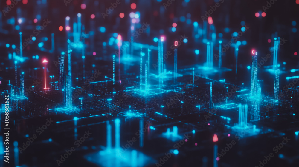 Obraz premium Smart digital Innovation city with connection network reciprocity over the cityscape. of future smart wireless digital city and social media networking systems that connects people with in city 