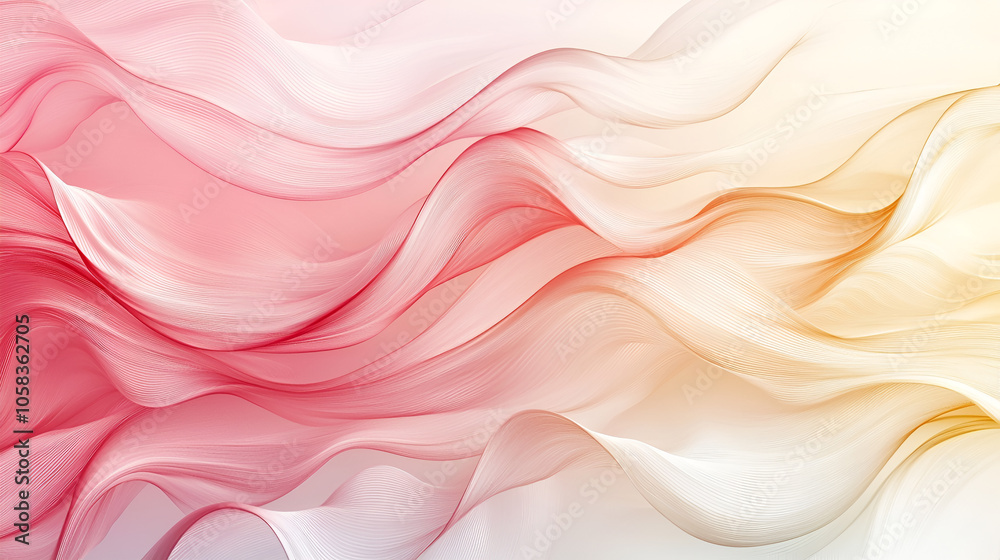 Fototapeta premium Abstract pink and yellow wave background