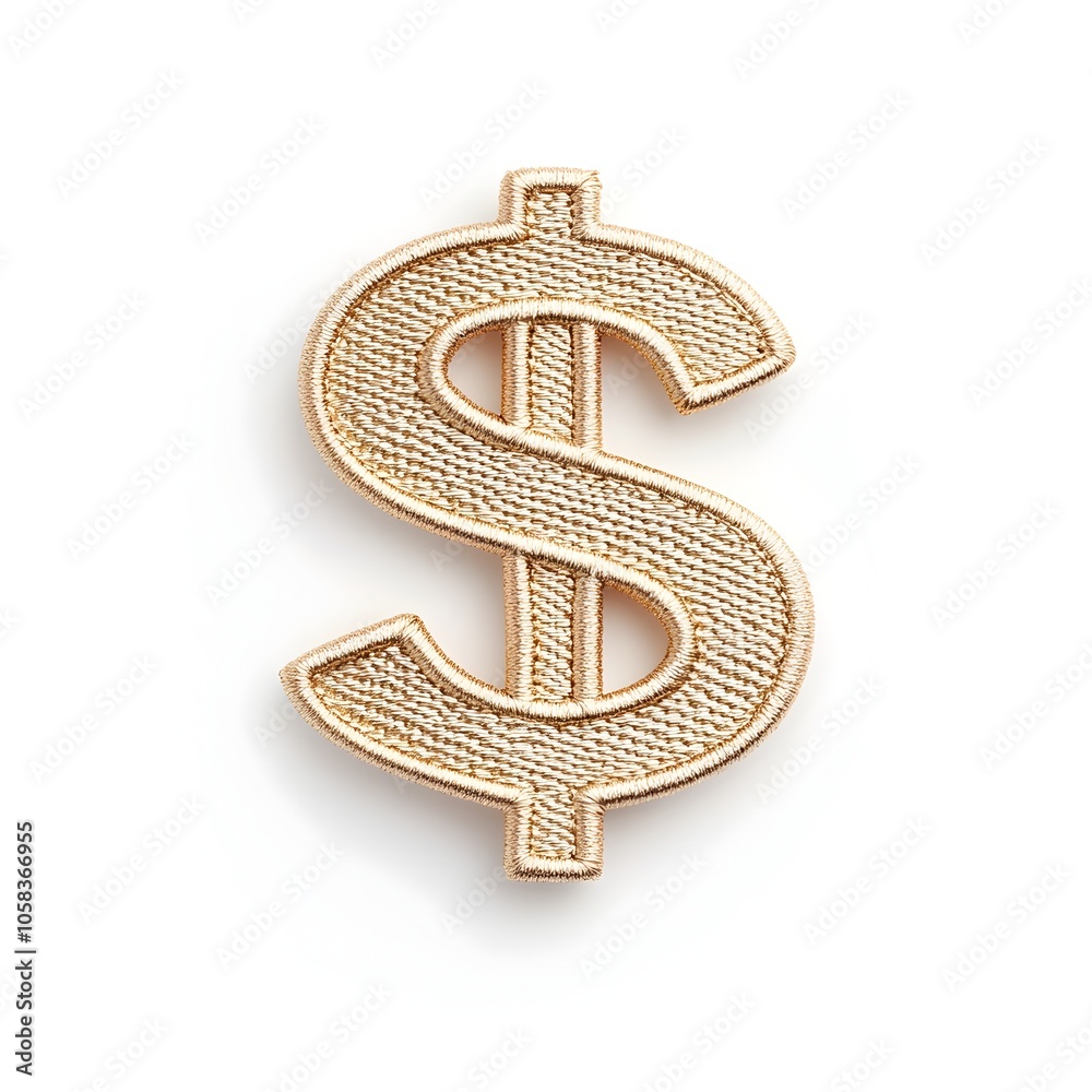 Macro Golden Dollar Sign Symbol Isolated on White Background Macro Golden Dollar Sign Symbol Isolated on White Background