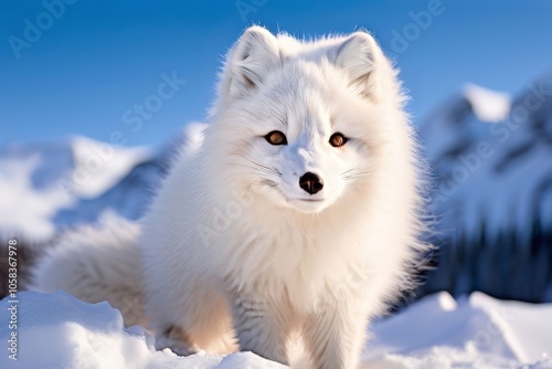 adventurous arctic fox an arctic fox with a fluffy white coat lo