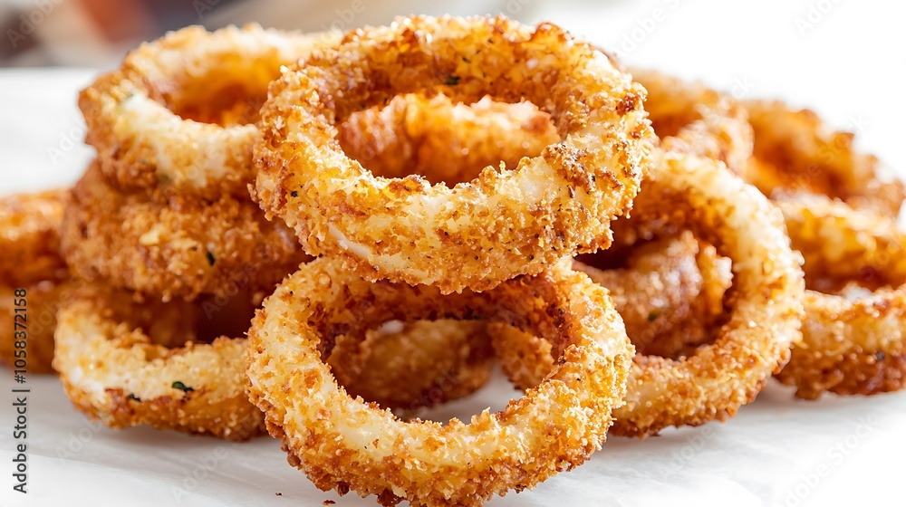 Crispy Golden Onion Rings Appetizer Food Photography Crispy Golden Onion Rings Appetizer Food Photography