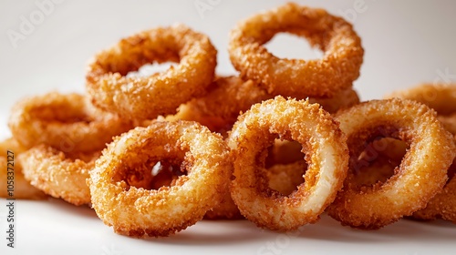 Crispy Fried Onion Rings Closeup