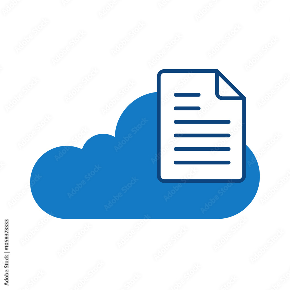 Cloud Note Blue Icon. Cloud Technology Editable Stroke Vector Illustration Cloud Note Blue Icon. Cloud Technology Editable Stroke Vector Illustration