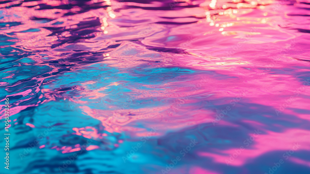 Vibrant Pink and Blue Water Reflection Vibrant Pink and Blue Water Reflection