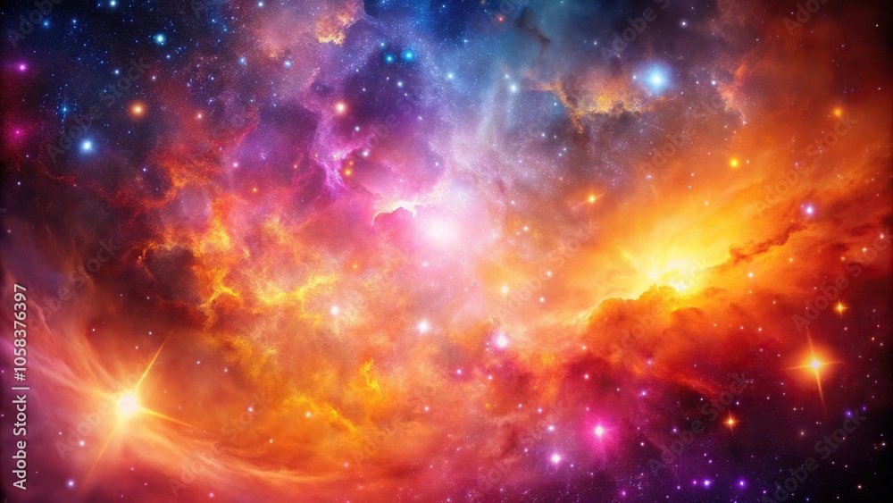 Celestial galaxy background with vibrant pink and orange colors and nebulae, supernovae, cosmic rays, stars, planetary system, cosmos Celestial galaxy background with vibrant pink and orange colors and nebulae, supernovae, cosmic rays, stars, planetary system, cosmos