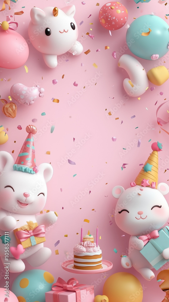 Sweet Celebration Adorable Bears & Balloons Party. Sweet Celebration Adorable Bears & Balloons Party.