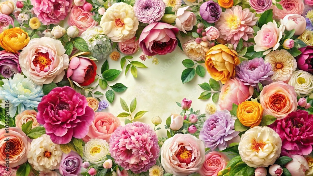 An intricate floral pattern featuring a mix of colorful roses and peonies, blooming flowers, floral design, garden decor, nature photography, peonies An intricate floral pattern featuring a mix of colorful roses and peonies, blooming flowers, floral design, garden decor, nature photography, peonies