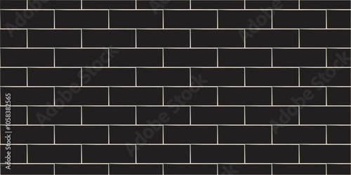 Abstract bathroom wall and floor brick wall texture background. black brick vector illustration texture of the wall with masonry Bricks laid in rows background.	
