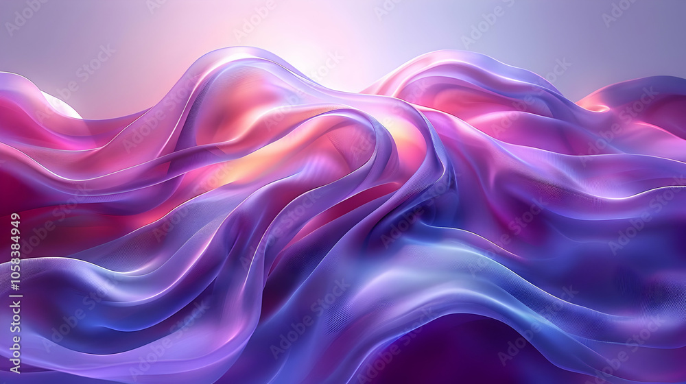Abstract 3D Background with Wavy Purple and Blue Shapes Abstract 3D Background with Wavy Purple and Blue Shapes