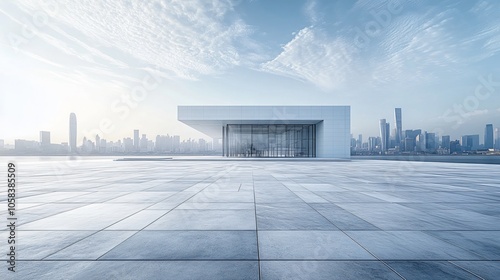 Opera House and Modern Architecture with City Skyline, Financial District, Urban Landscape, and Commercial Setting