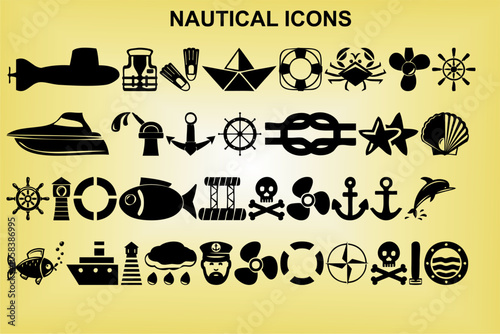 Nautical icon set