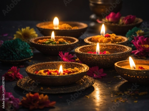 The serene water surface beautifully mirrors the vibrant essence of Diwali’s celebrations photo