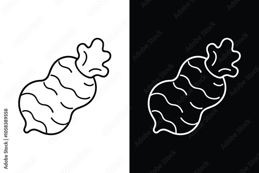 Black and White Ginger line Icons. Clean, Isolated Silhouette Designs Black and White Ginger line Icons. Clean, Isolated Silhouette Designs