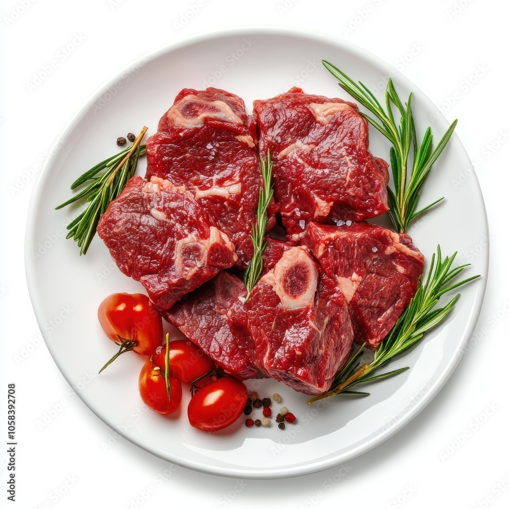 Fresh beef food. Churrasco on plate isolated white background Fresh beef food. Churrasco on plate isolated white background