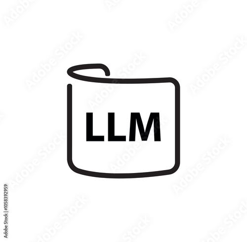 Large language model icon on white background	