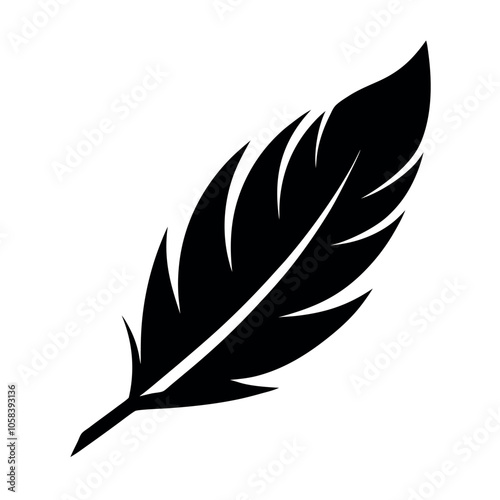 Feather icon silhouette vector design