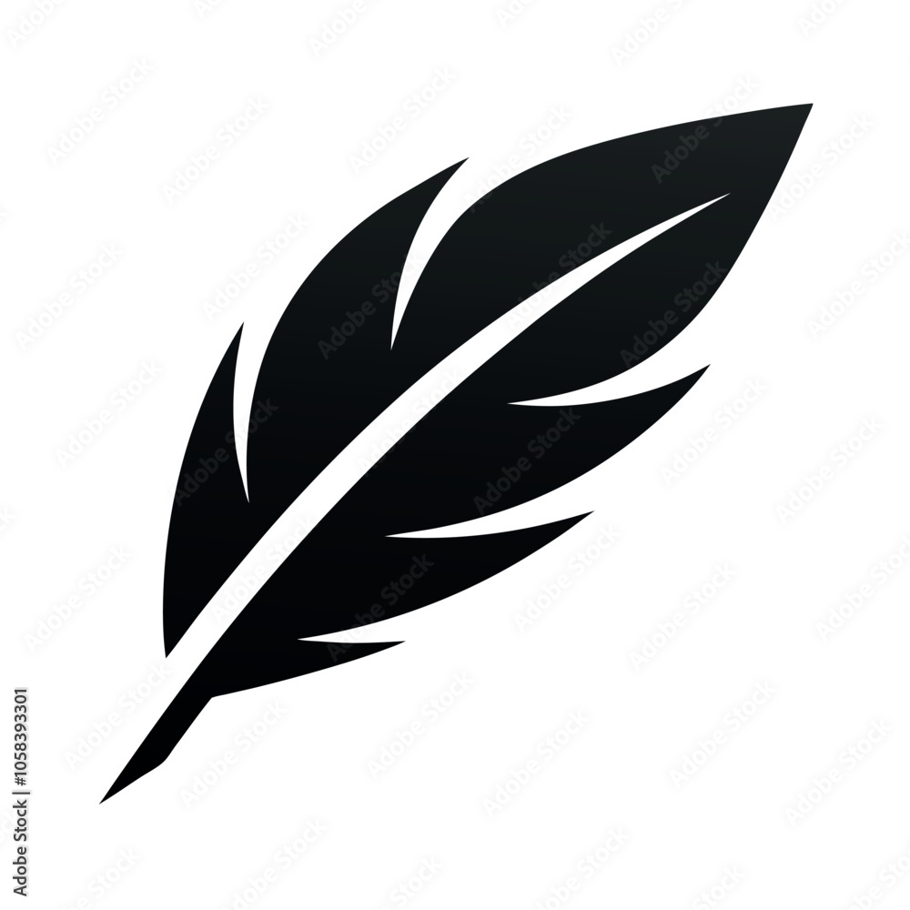 Feather icon silhouette vector design Feather icon silhouette vector design