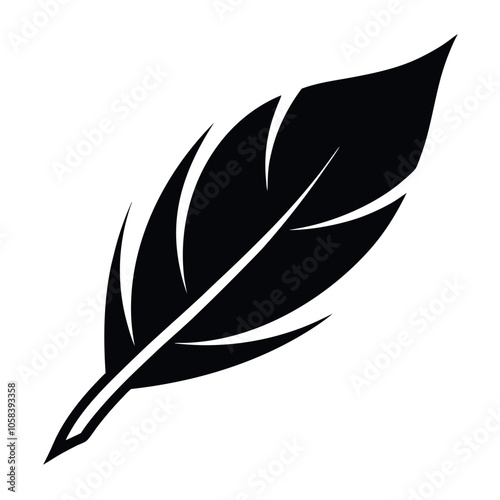 Feather icon silhouette vector design