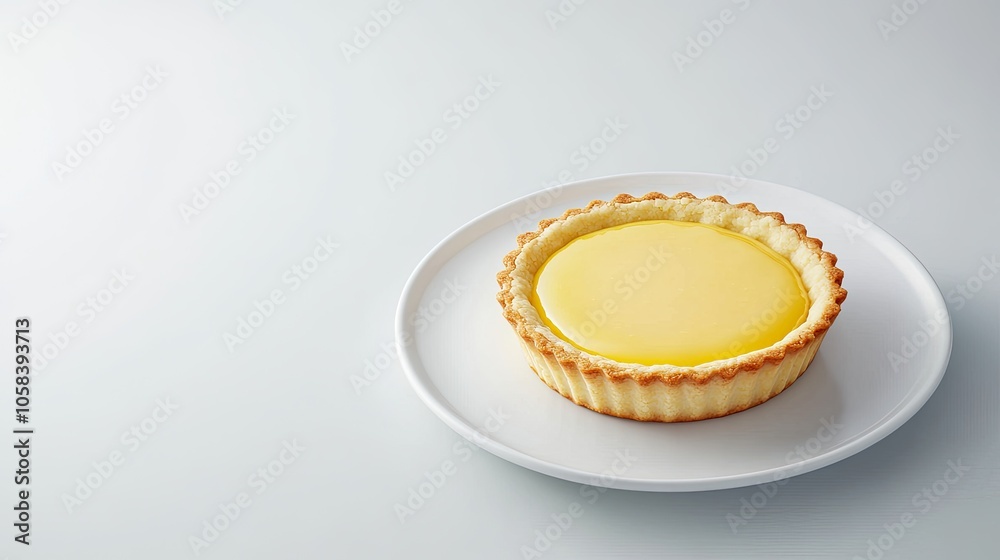 Delicious Lemon Tart on a White Plate Delicious Lemon Tart on a White Plate