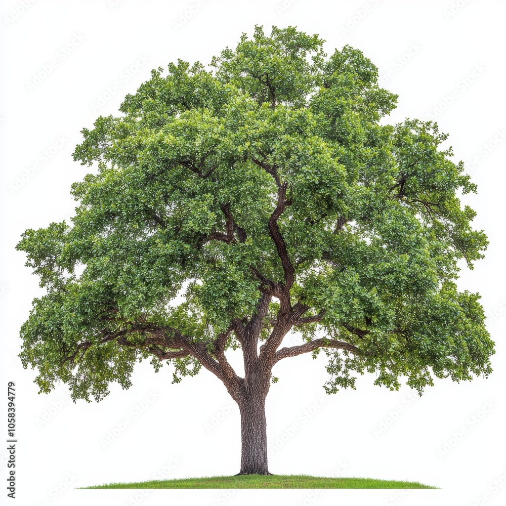 Lush Pecan Tree Isolated on White Background Lush Pecan Tree Isolated on White Background