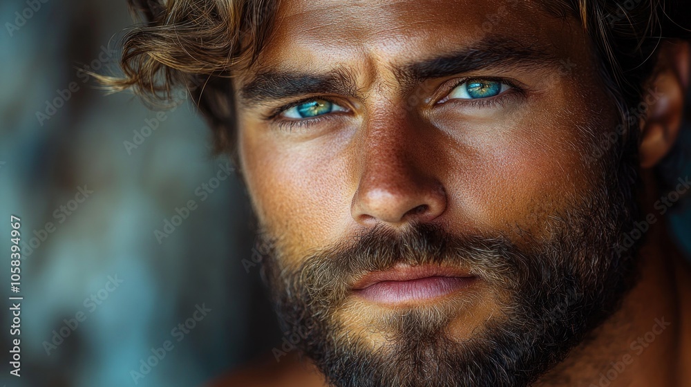 Intense Gaze of a Handsome Man Intense Gaze of a Handsome Man