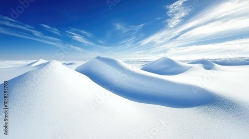 Serene Snowy Dunes Under Clear Blue Sky