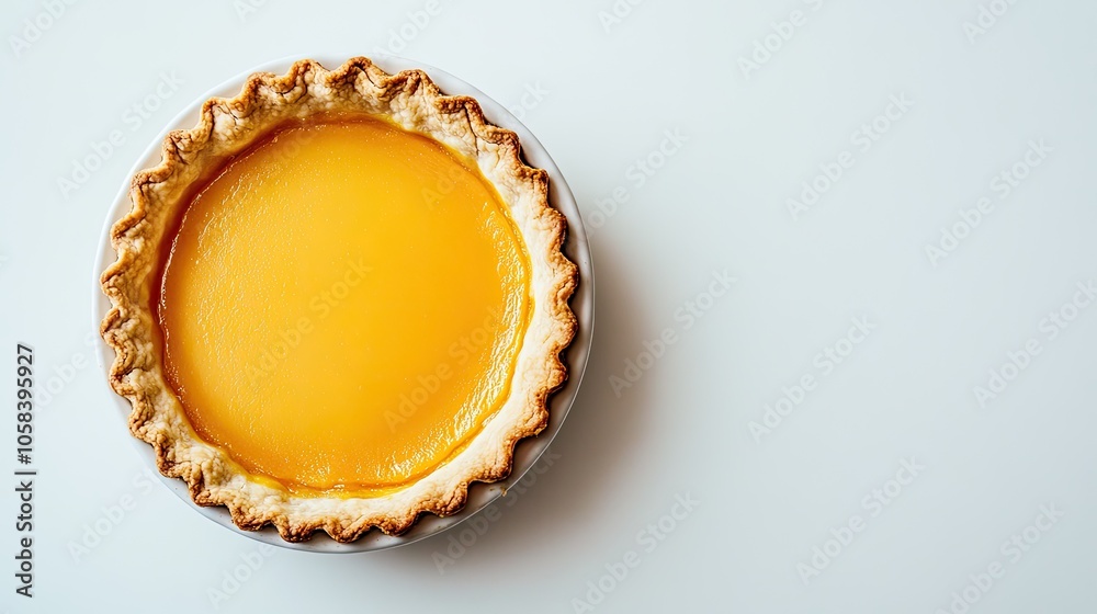 Freshly Baked Citrus Pie on a White Background Freshly Baked Citrus Pie on a White Background