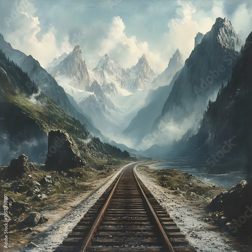 railroad in the mountains