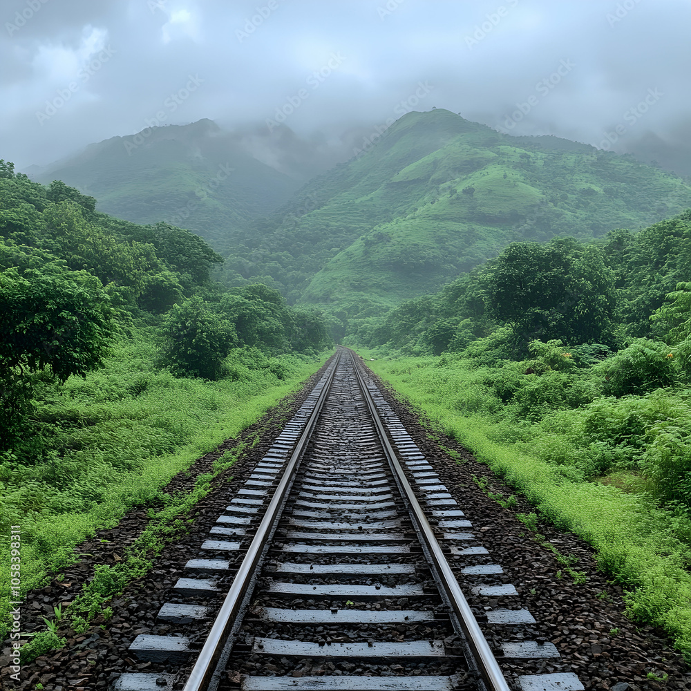Fototapeta premium railway in the mountains