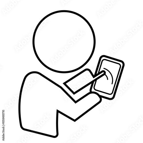 ピクトグラム「スマホを操作する人」