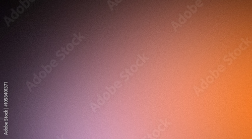 Orange purple blue black grainy gradient backdrop design. Abstract glowing colors from dark to light, Vibrant color flow shaped grainy gradient texture, ideal for any project