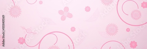 A close-up shot of a pink floral wallpaper pattern on a wall, surface, pink, patterned