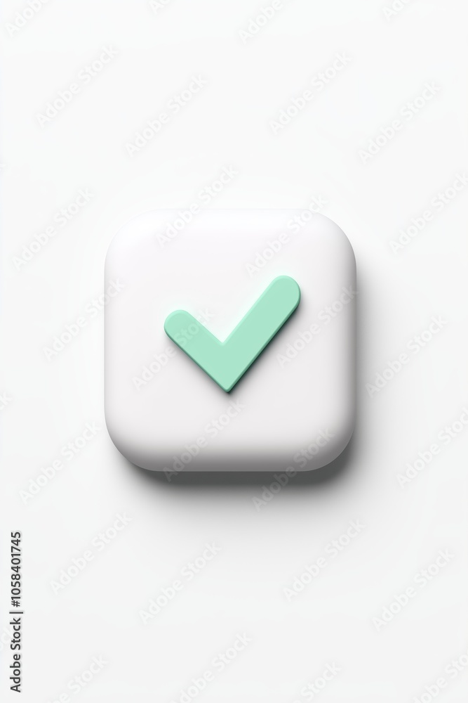 Simple green checkmark icon on a white background representing approval or confirmation, suitable for digital applications or websites Simple green checkmark icon on a white background representing approval or confirmation, suitable for digital applications or websites