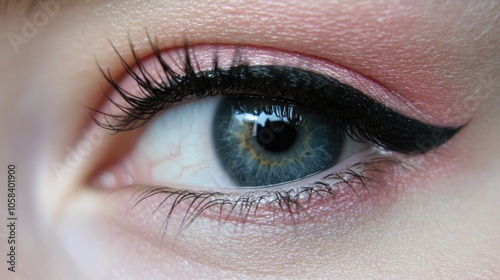 Close-Up of a Beautiful Eye with Makeup Details